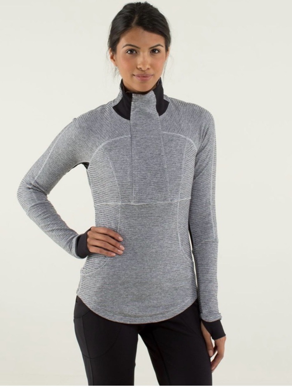 Lululemon Base Runner 1/2 Zip
Mini Check Pique Heathered Black/white size 6